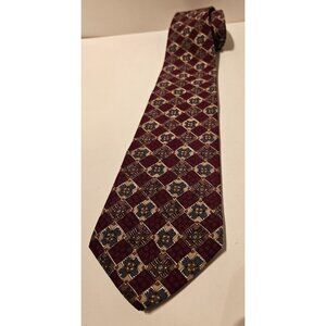 Mens Silk Tie Wide Neck-wear By Geoffrey Beene Made In USA